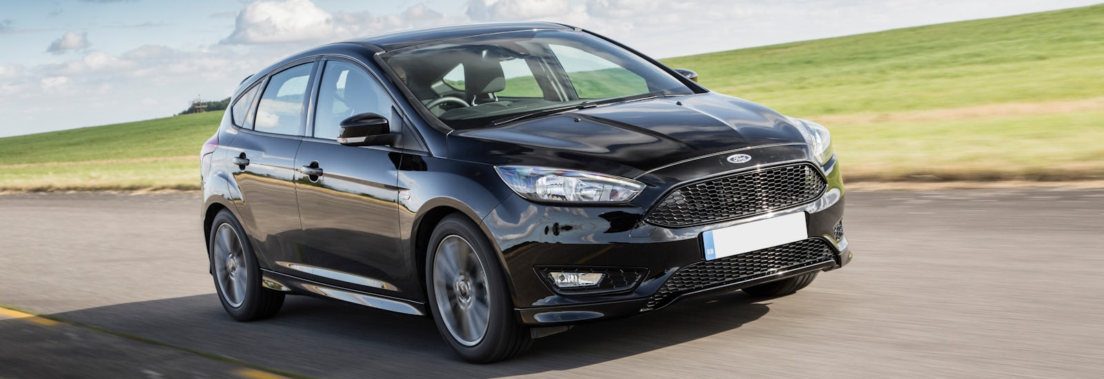 ford focus black driving front
